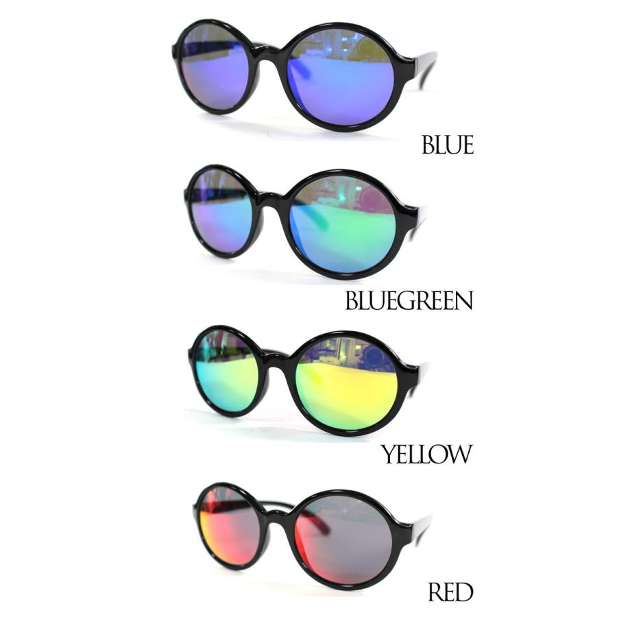 ラウンドミラーレンズサングラス bigフレーム ミラーサングラス ブルー レッド イエロー メンズ レディース 丸型 紫外線 UV 人気 セレブ |  | 01