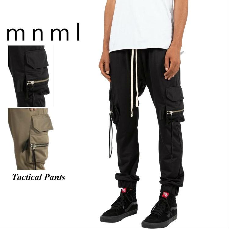 mnml ミニマル カーゴパンツ TACTICAL PANTS DUST カーゴパンツ ブラック カーキ ソックスイン メンズ ストリート系