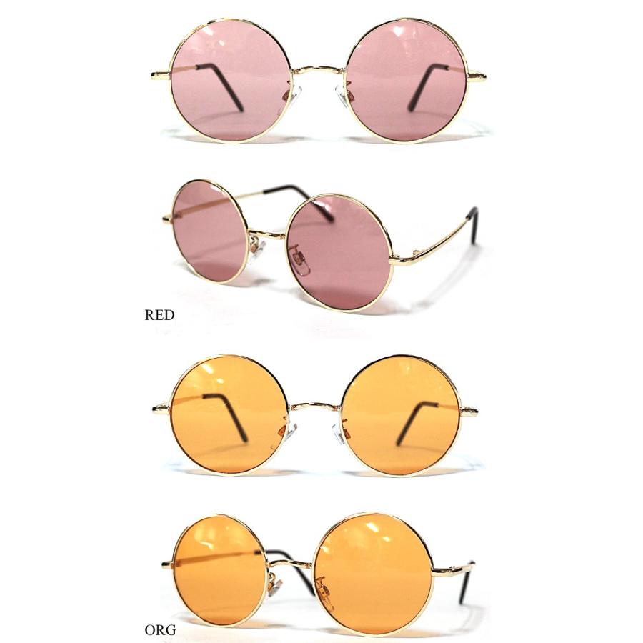 ラウンドフレーム カラーレンズ サングラス ブルー グリーン レッド イエロー |  | 03