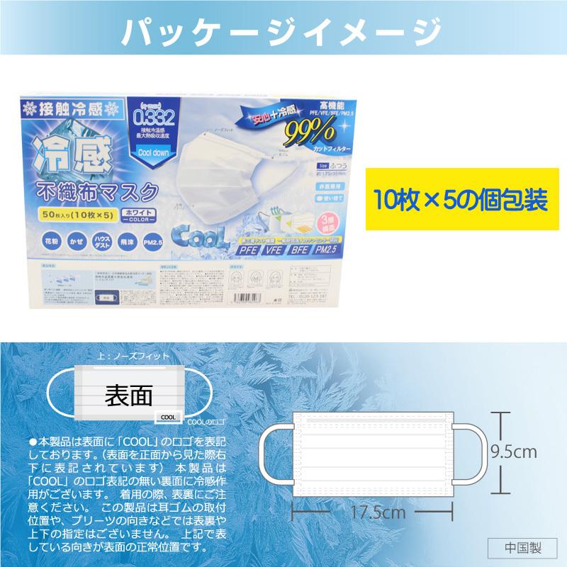 ポスト投函 ネコポスパッケージ 冷感 不織布 マスク 50枚 メール便パッケージ 10枚×5 非対面 ポスト 冷感マスク ひんやり 冷たい 接触冷感 大人用 夏用 サマー |  | 07