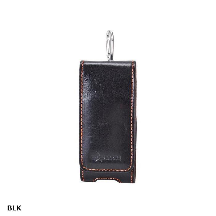 ALPHA アルファ イタリアンレザー 携帯ケース 縦型 ベルト通し スマホケース カラビナフック付き | Alpha Industries | 03