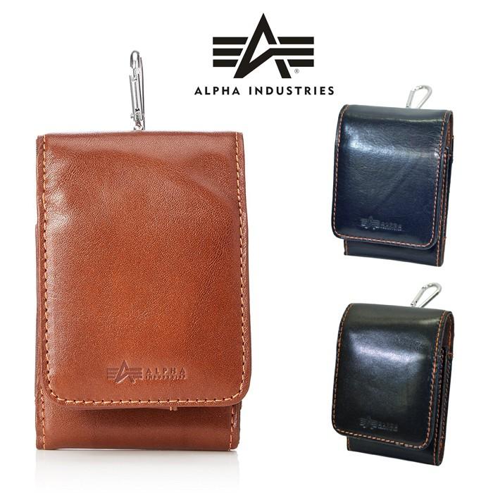 ALPHA INDUSTRアルファ インダストリーズ イタリアンレザー アイコスケース iqos 縦型 カラビナフック付き | Alpha Industries