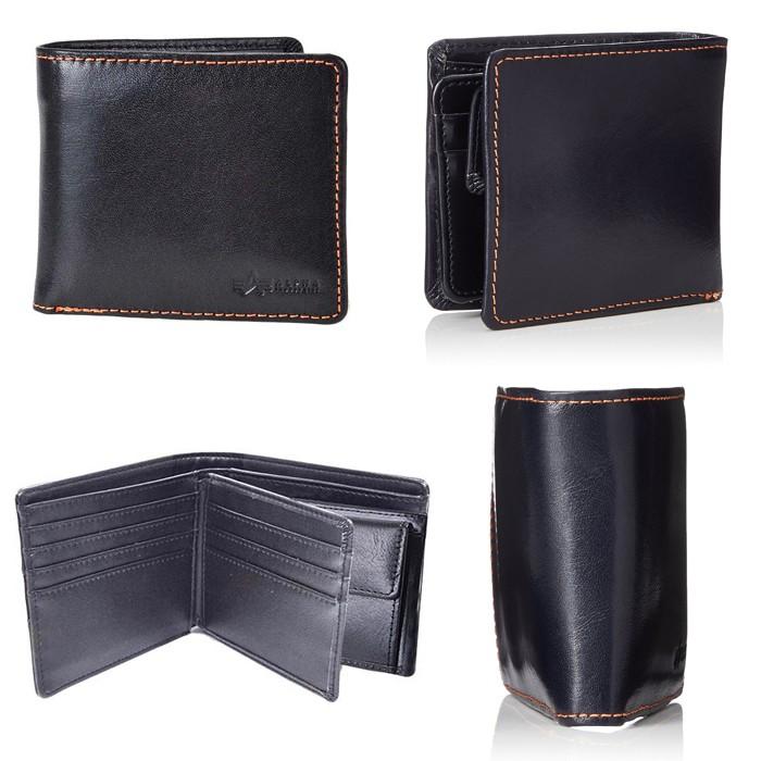 ALPHA アルファ イタリアンレザー 二つ折り財布 ウォレット メンズ ボックス型小銭入れ 大容量 高品質 男性用 革 | Alpha Industries | 01