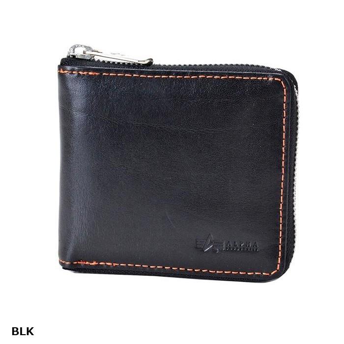 ALPHA INDUSTRIES アルファインダストリーズ イタリアンレザー 二つ折り財布 革 ウォレット 男性 財布 | Alpha Industries | 02