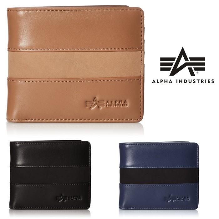 ALPHA INDUSTRIES アルファ インダストリーズ 牛革 二つ折り財布 メンズ 財布 ウォレット 革 レザー | Alpha Industries