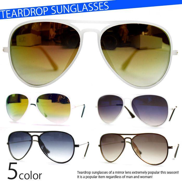 プラフレームティアドロップサングラス ミラーレンズ | 