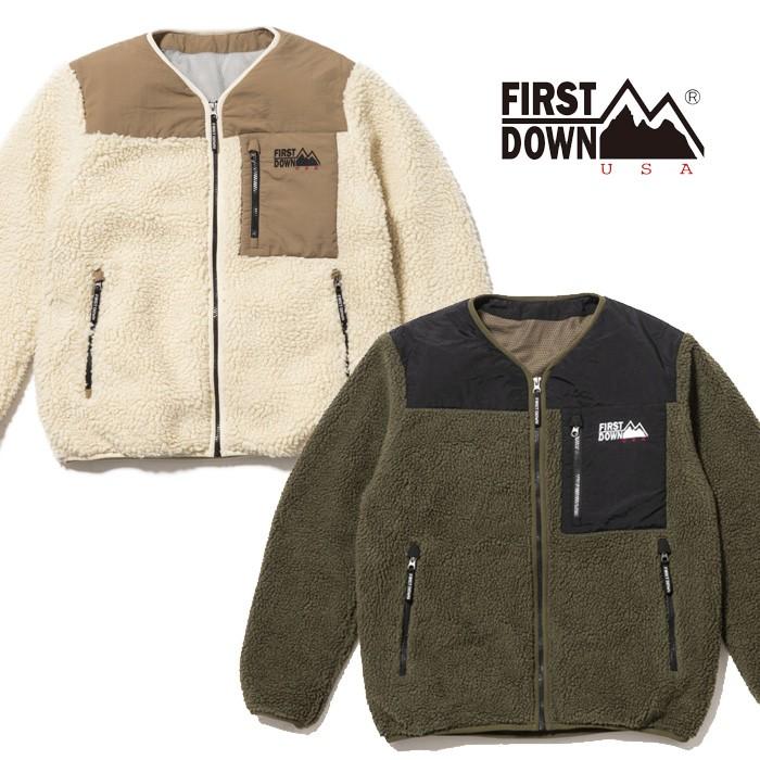 FIRST DOWN ファーストダウン ボアノーカラーブルゾン フリース 
