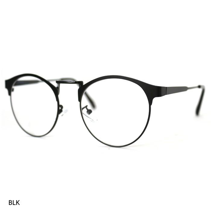伊達メガネ 眼鏡 ダテ マットメタルフレーム ラウンドメガネ ユニセックス メンズ |  | 01