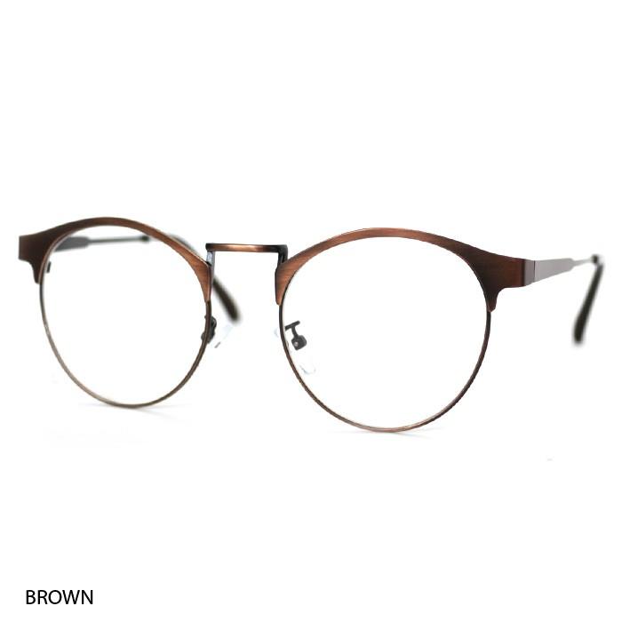 伊達メガネ 眼鏡 ダテ マットメタルフレーム ラウンドメガネ ユニセックス メンズ |  | 02