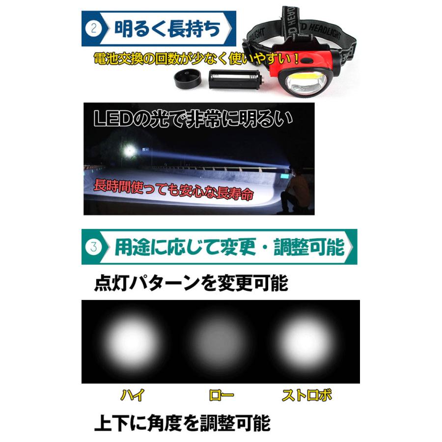 LEDヘッドランプ ハンズフリー ヘルメット らいと  登山 懐中電灯 高輝度 ライト 夜釣り 登山  軽量 暗所作業 夜間 暗所 アウトドア ウォーキング |  | 02