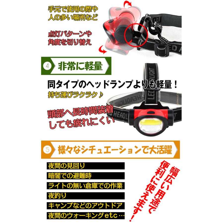 LEDヘッドランプ ハンズフリー ヘルメット らいと  登山 懐中電灯 高輝度 ライト 夜釣り 登山  軽量 暗所作業 夜間 暗所 アウトドア ウォーキング |  | 03