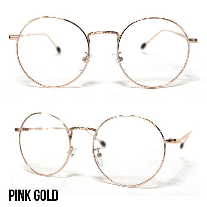 ダテメガネ ボストン 伊達メガネ 丸型 細フレーム メンズ レディース |  | 03