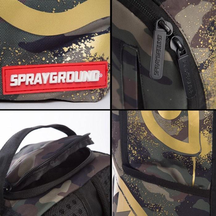 SPRAY GROUND(スプレーグランド) GOLD STENCIL SHARK CAMO バック