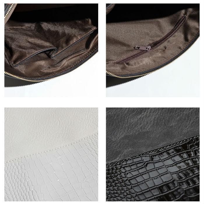 アニマルデザイン バイカラー クロコダイル 型押しクラッチバッグ バッグ セカンド ショルダーバッグ ユニセックス |  | 06