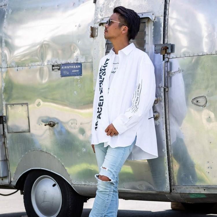 【SALE50%OFF】163 イチロクサン プリントデザイン ビッグ シャツ メンズ トップス |  | 03