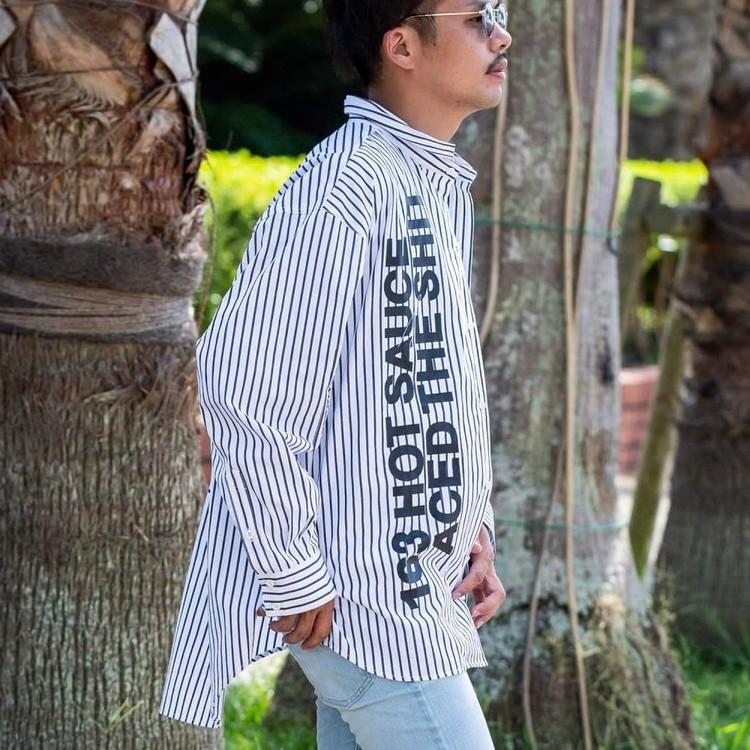 【SALE50%OFF】163 イチロクサン プリントデザイン ビッグ シャツ メンズ トップス |  | 04