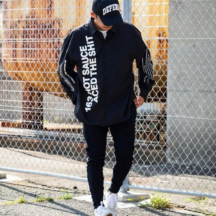 【SALE50%OFF】163 イチロクサン プリントデザイン ビッグ シャツ メンズ トップス |  | 07