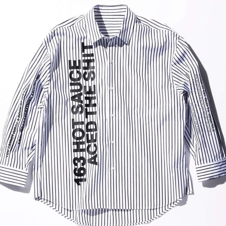 【SALE50%OFF】163 イチロクサン プリントデザイン ビッグ シャツ メンズ トップス |  | 09