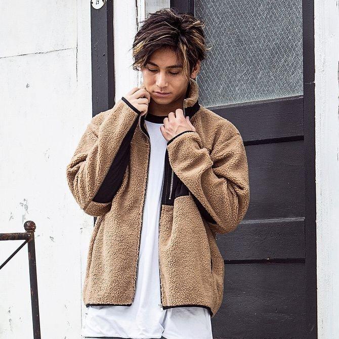SALE44%OFF】163(イチロクサン) ボアフリースブルゾン(ベージュ
