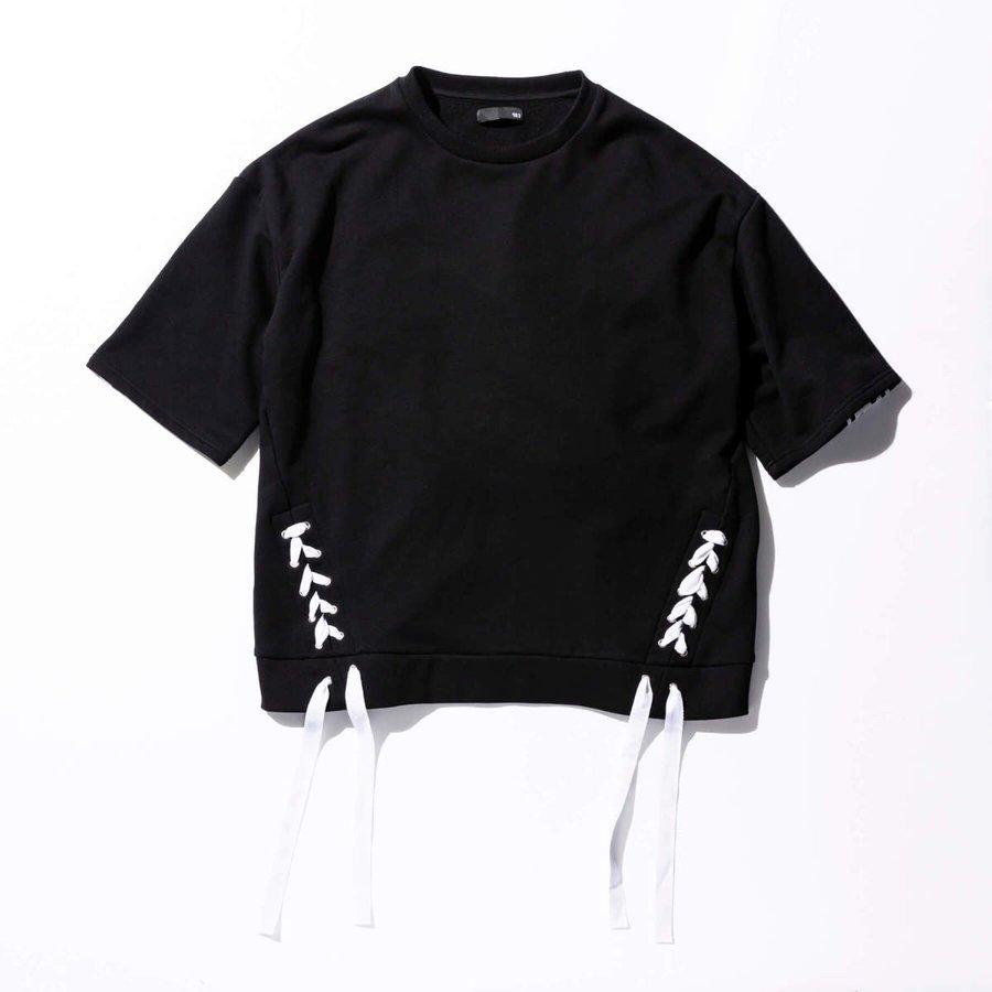 【SALE60%OFF】163 イチロクサン レースアップ スウェット ビッグ オーバーサイズ メンズファッション ユニセックス 半袖スウェット おしゃれ |  | 07