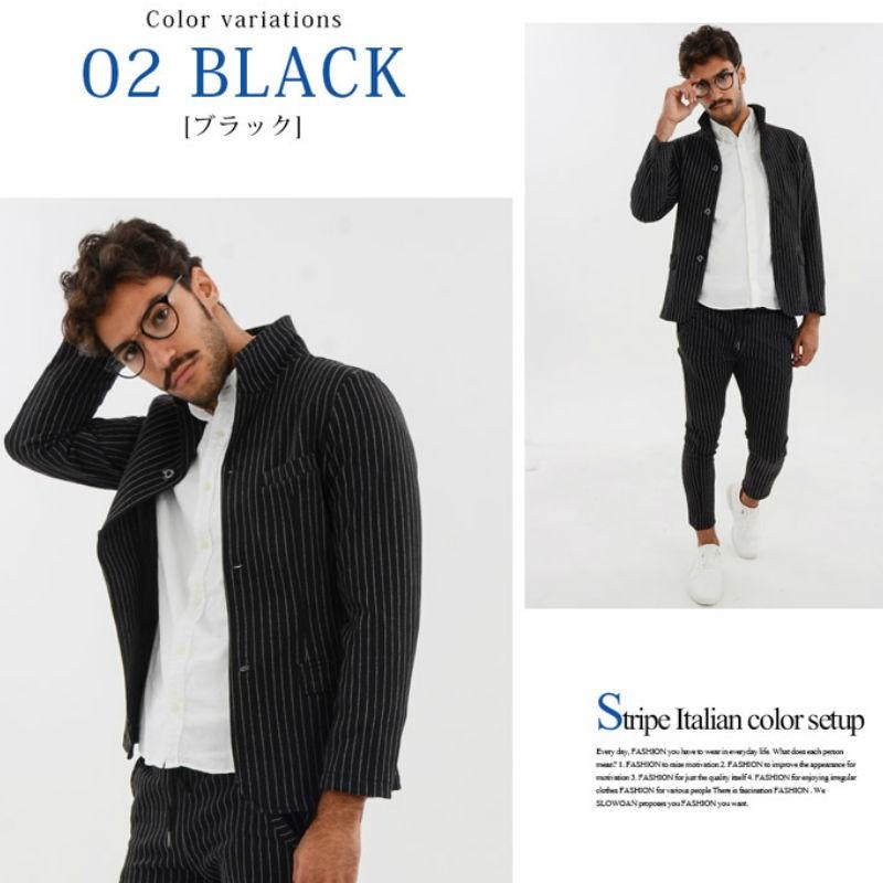 再入荷 slowGan スローガン ストライプセットアップ ジャケット