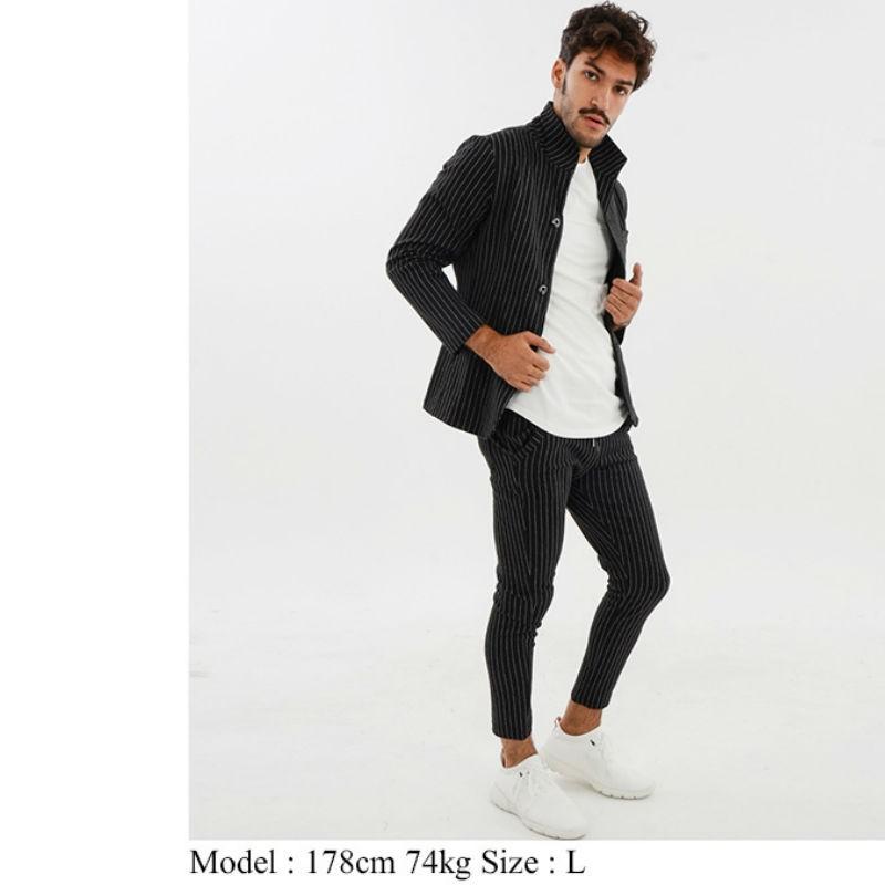 再入荷 slowGan スローガン ストライプセットアップ ジャケット