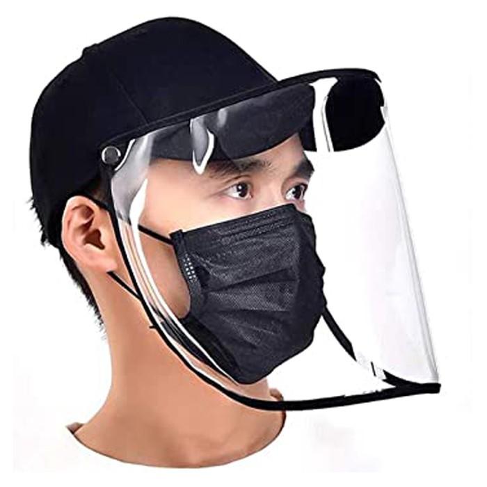 帽子付 カバー セット 透明 キャップ フェイスガード マスク ウイルス対策　cap 帽子カバー 飛沫感染を防ぐカバーフェイスカバー  飛沫防止 レディース メンズ | 