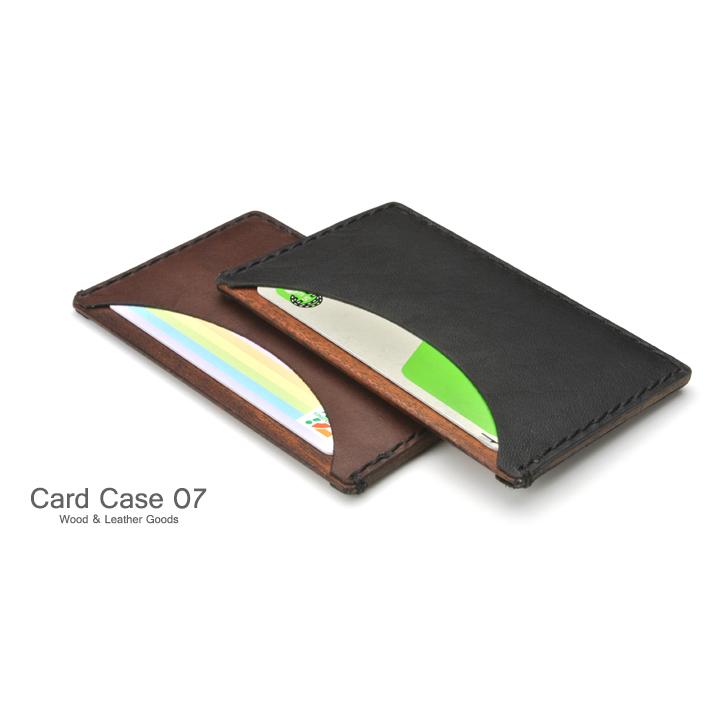 for card case 07 木と革のカード入れ 木製品 革製品 日本製 ハンドメイド  無塗装 メンズ 名刺入れ 父の日 クリスマス 誕生日 進学祝 就職祝 プレゼント | 
