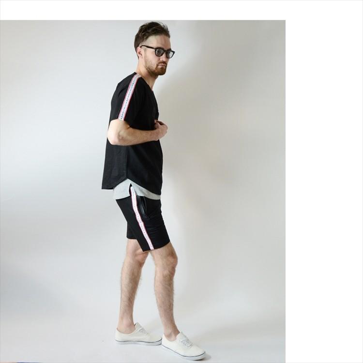 セットアップ メンズ 夏 Tシャツ 半袖 ハーフパンツ ジャージ 上下 接触冷感 サイドライン ラインデザイン |  | 03