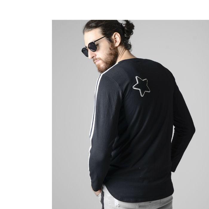 SLOGWGAN スローガン ラインテープ Tシャツ ロング丈 長袖 メンズ ホワイト カーキ ブラック 大きいサイズ |  | 05