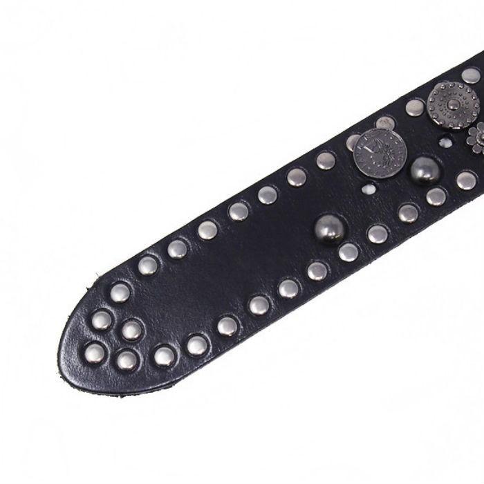 ディアブロ ランダムスタッズレザーベルト メンズ カジュアル ヴィジュアル 牛革 スター 星 ブラック ホワイト |  | 04