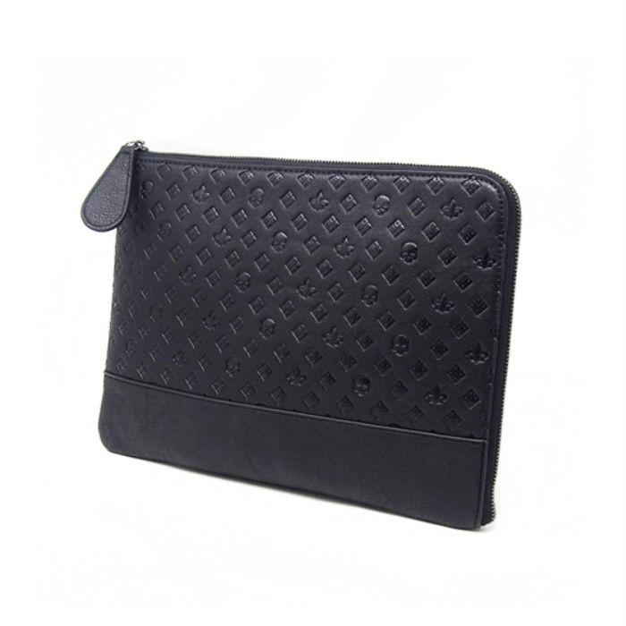 Diavlo ロゴ型押しクラッチバッグ シンプル ブラック バッグ メンズ レディース |  | 01