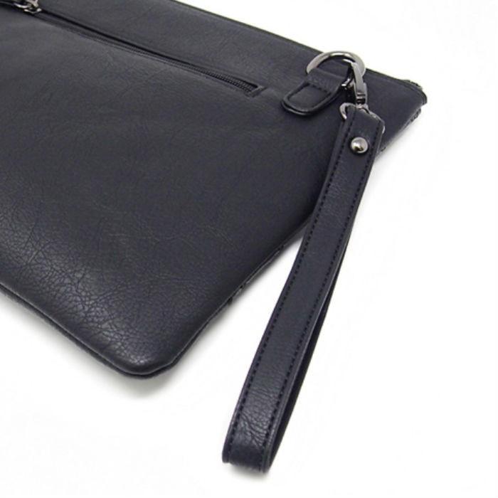 Diavlo ロゴ型押しクラッチバッグ シンプル ブラック バッグ メンズ レディース |  | 03