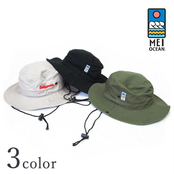 MEI メイ HAT コットンアドベンチャーハット 帽子 3色 メンズ レディース ユニセックス 男女兼用 カジュアル レジャー ブラック ベージュ グリーン | MEI