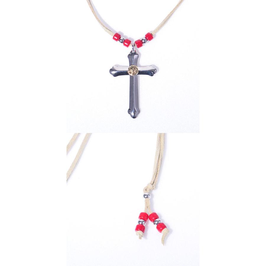 Diavlo ディアブロ クロスビーズ革紐ネックレス ゴールド メンズ |  | 01