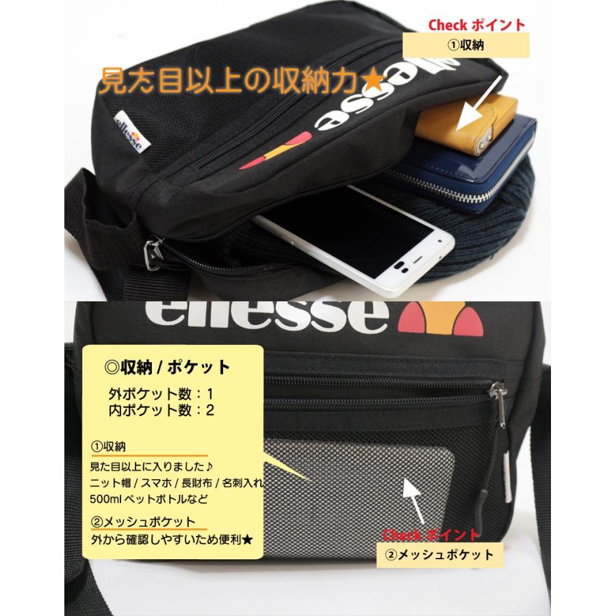 ショルダーバッグ ellesse エレッセ ミニショルダーバッグ サコッシュ レディース 軽量 メンズ ポーチ 小さめ 斜めがけ BAG 学生 中学生 高校生 大学生 | ellesse | 08