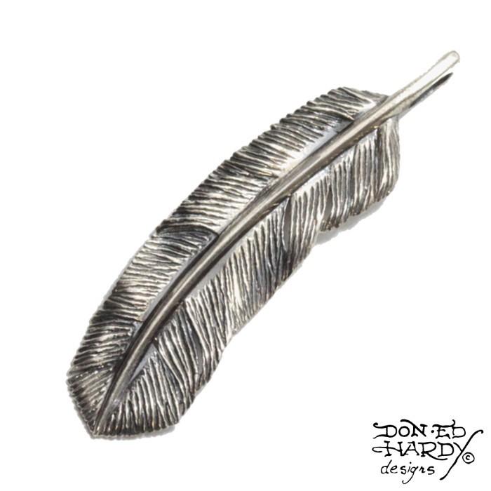 EdHardy エドハーディー フェザーネックレス ペンダントトップ フェザー シルバー 925 ネックレス メンズ レディース | 