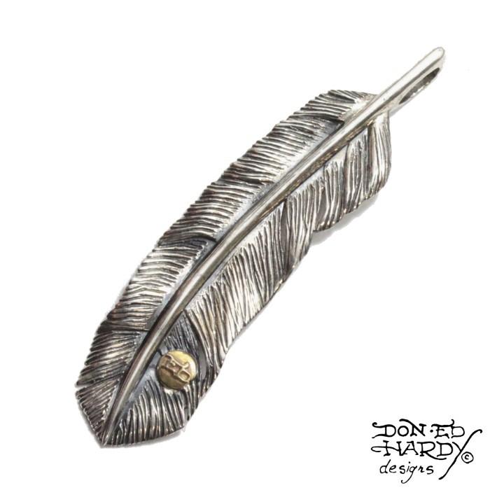 EdHardy エドハーディー フェザーネックレス ペンダントトップ EDFE-003 ユニセックス メンズ レディース プレゼント シルバー | 