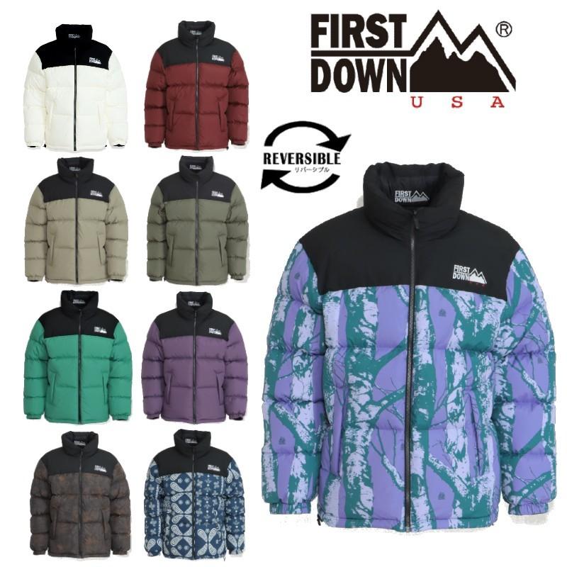 【20％OFFセール】FIRST DOWN ファーストダウン ダウンジャケット リバーシブル ユニセックス アウター ナイロン 防寒 秋冬 カジュアル おしゃれ｜upper-gate