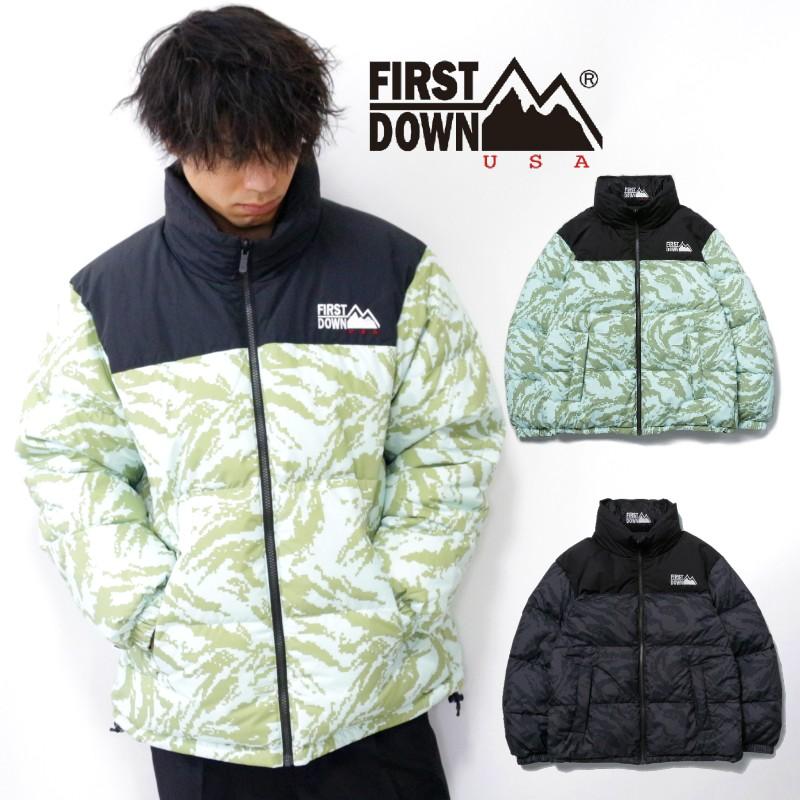 FIRST DOWN ファーストダウン バブルダウンジャケット リバーシブル BUBBLE DOWN JACKET カモフラ アウター 防寒 冬 ユニセックス カジュアル スポーツ | FIRST DOWN