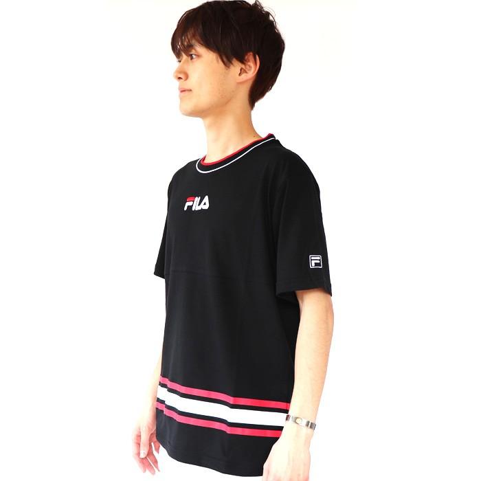 FILA フィラ Tシャツ Men's ラインリブパイピング半袖Tシャツ サマー 春 夏 M L XL XXL | FILA | 05