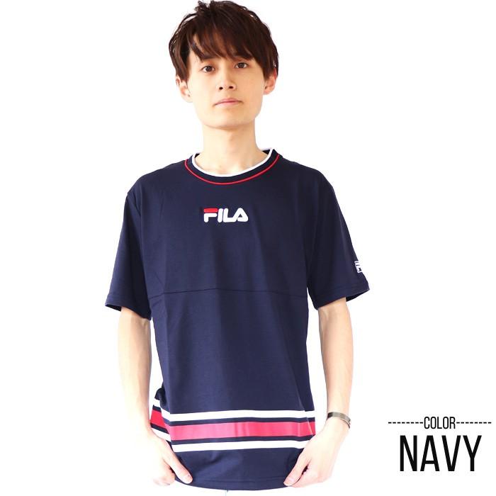 FILA フィラ Tシャツ Men's ラインリブパイピング半袖Tシャツ サマー 春 夏 M L XL XXL | FILA | 07