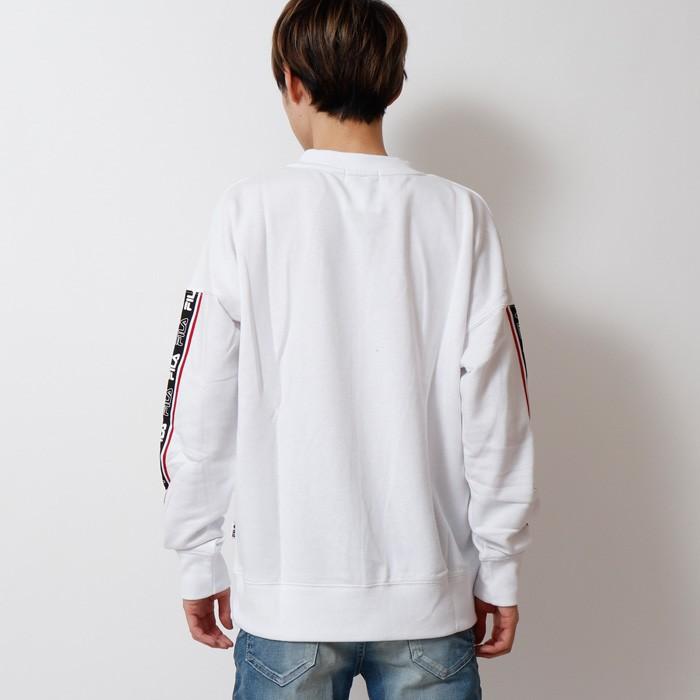 FILA フィラ ロゴテープトレーナー スウェット クルーネック メンズ 長袖 スポーティー ストリート カジュアル ドロップショルダー | FILA | 06