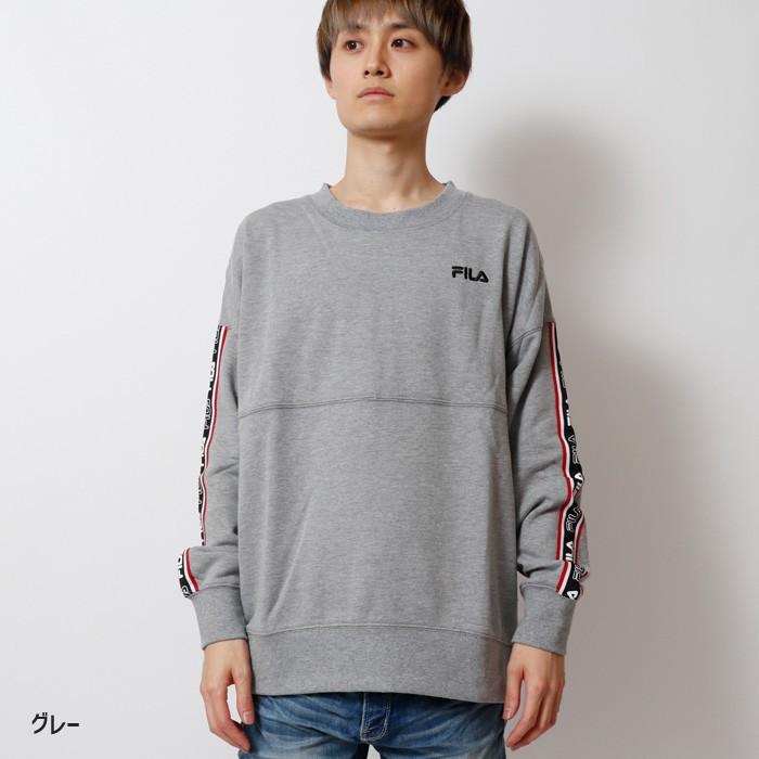 FILA フィラ ロゴテープトレーナー スウェット クルーネック メンズ 長袖 スポーティー ストリート カジュアル ドロップショルダー | FILA | 07