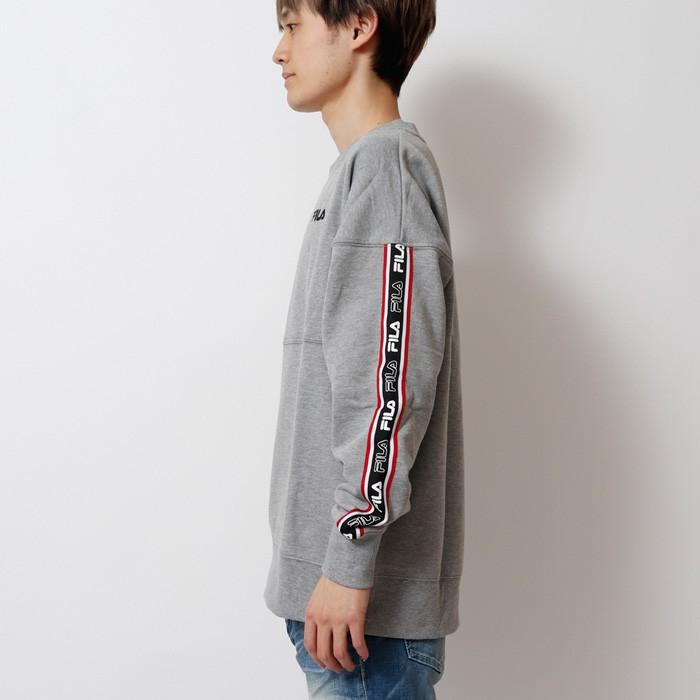 FILA フィラ ロゴテープトレーナー スウェット クルーネック メンズ 長袖 スポーティー ストリート カジュアル ドロップショルダー | FILA | 08