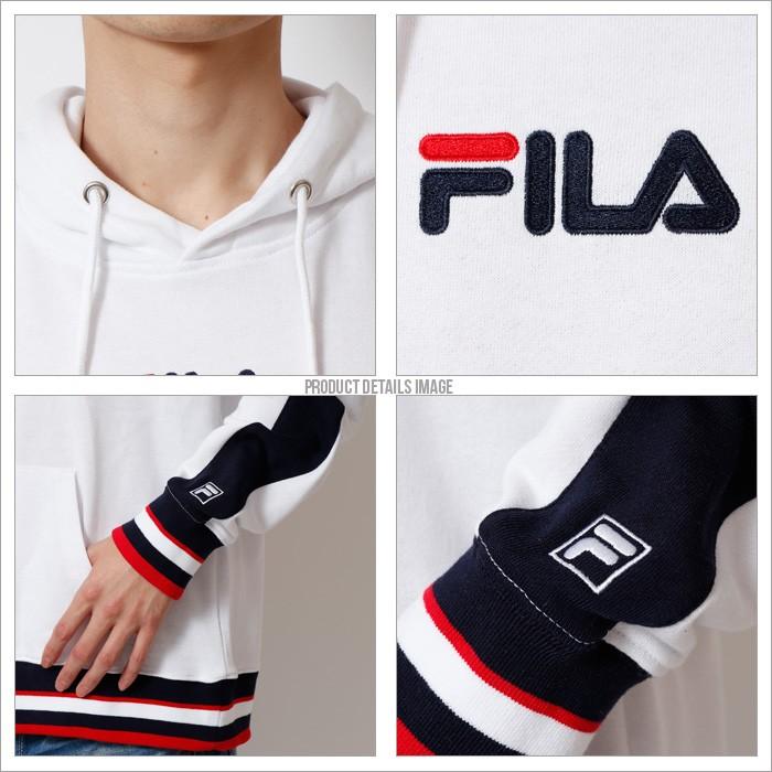 FILA フィラ ラインリブ切替プルパーカー スウェット スエット メンズ 長袖 スポーティー ストリート カジュアル プルオーバー | FILA | 03