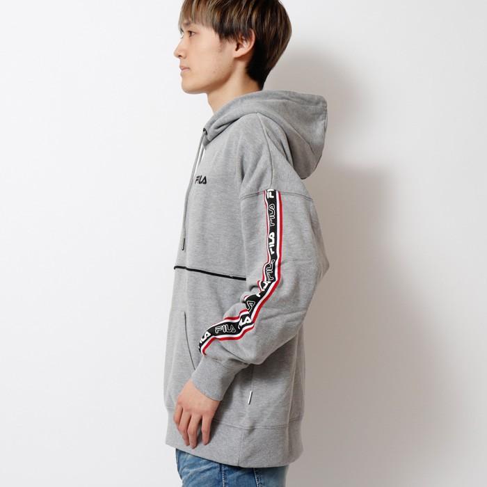 FILA フィラ ロゴテーププルパーカー スウェット スエット メンズ プルオーバーパーカー 長袖 カジュアル ストリート | FILA | 01