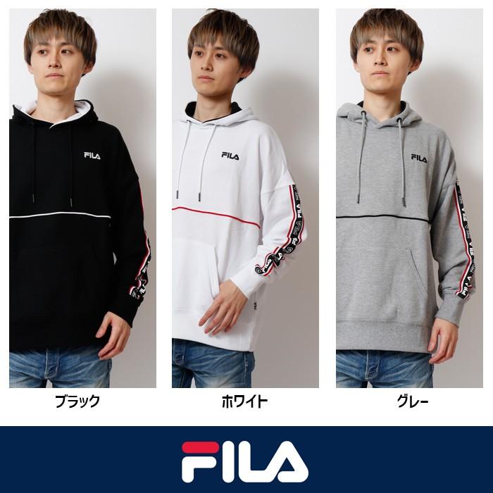 FILA フィラ ロゴテーププルパーカー スウェット スエット メンズ プルオーバーパーカー 長袖 カジュアル ストリート | FILA | 10