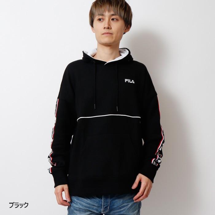 FILA フィラ ロゴテーププルパーカー スウェット スエット メンズ プルオーバーパーカー 長袖 カジュアル ストリート | FILA | 04