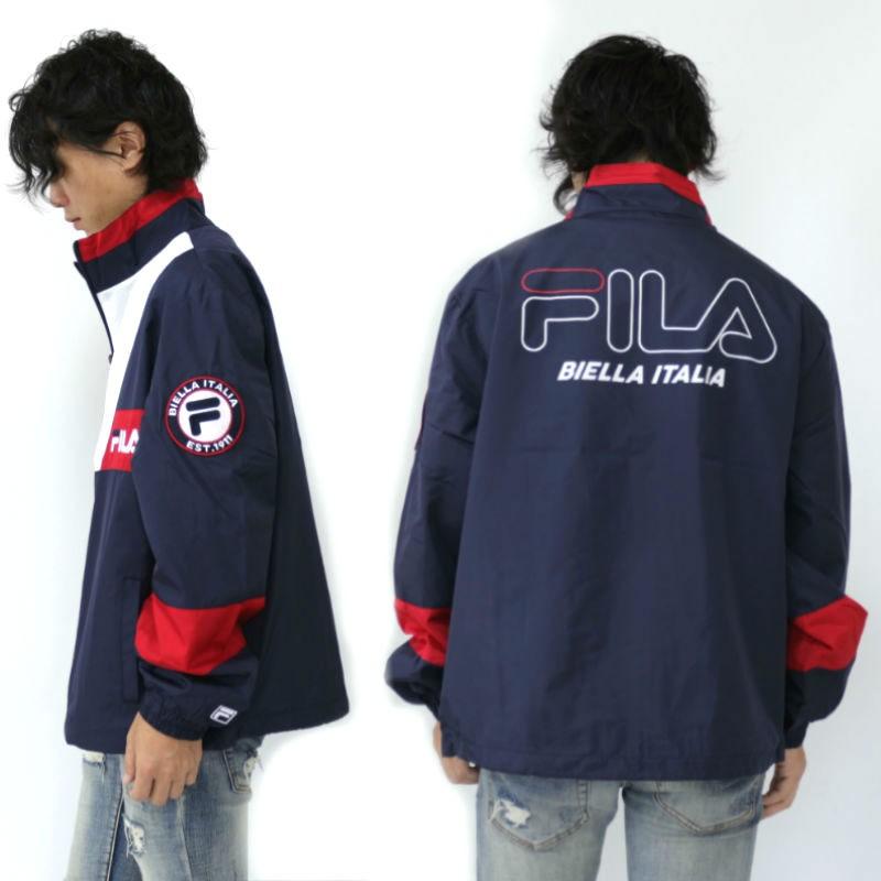 FILA フィラ バックプリントスタンドカラージャケット ジャンバー ナイロンジャケット ブルゾン カジュアル ストリート スポーツ | FILA | 01